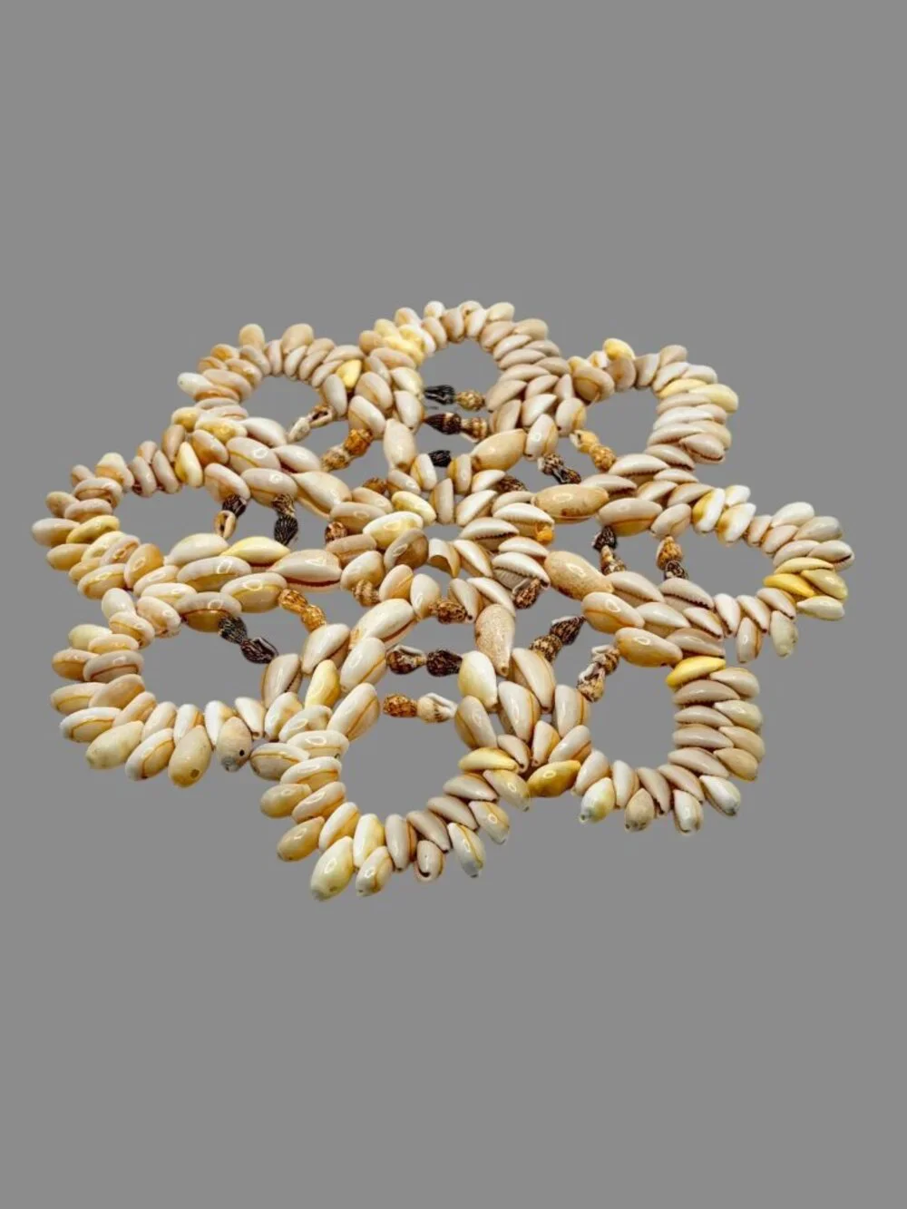 Vintage Cowrie Shell Trivet Hot Pad Boho Coastal Decor 9